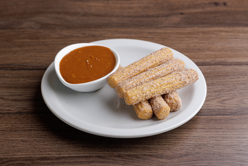 Churros com calda de butter toffee caramel